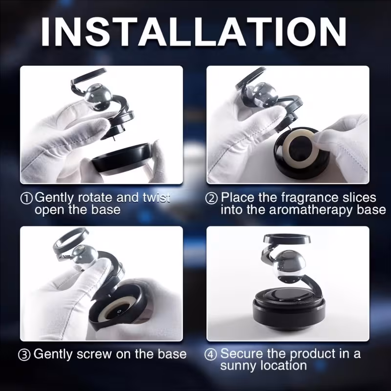 Solar Powered Car Dashboard Ornament - Rotating Sphere Decoration & Car Air Freshener - Image 5