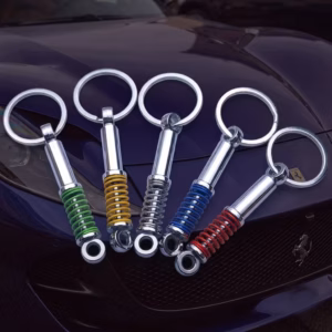 Mini Shock Absorber Keychain - Metal Suspension Car Part Keyring