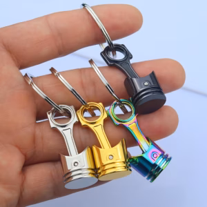 Mini Piston Keychain - Metal Car Engine Part Keyring