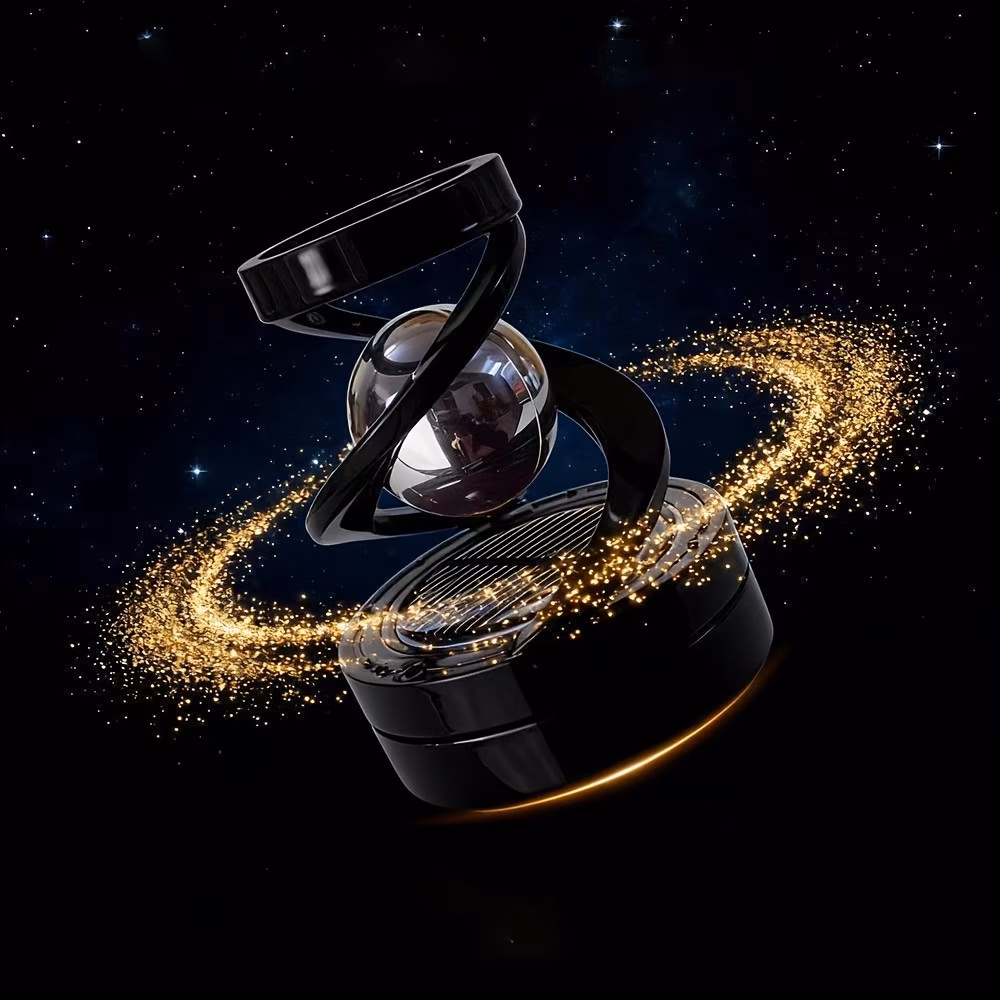 Solar Powered Car Dashboard Ornament - Rotating Sphere Decoration & Car Air Freshener - Image 6