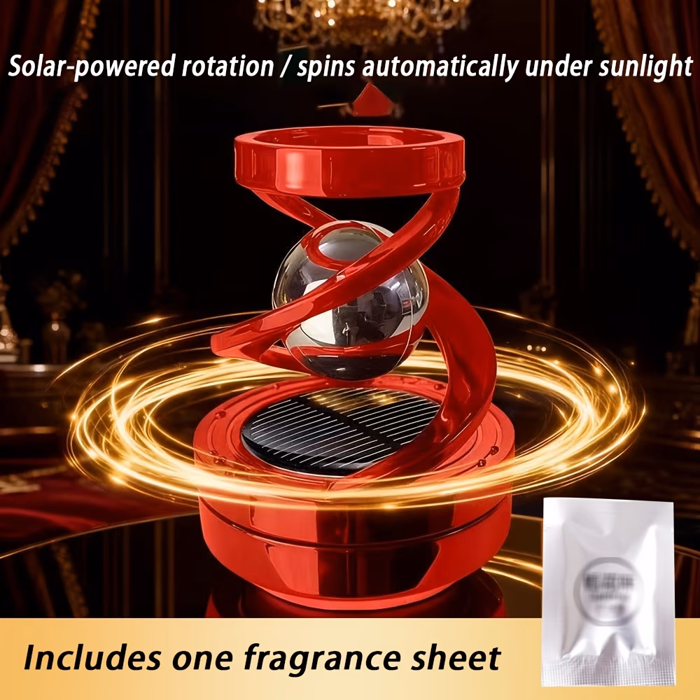 Solar Powered Car Dashboard Ornament - Rotating Sphere Decoration & Car Air Freshener - Image 4