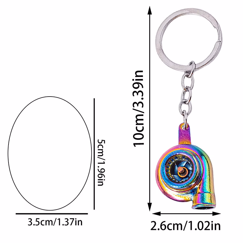 Mini Turbocharger Keychain - Metal Car Part Keyring Accessory - Image 3
